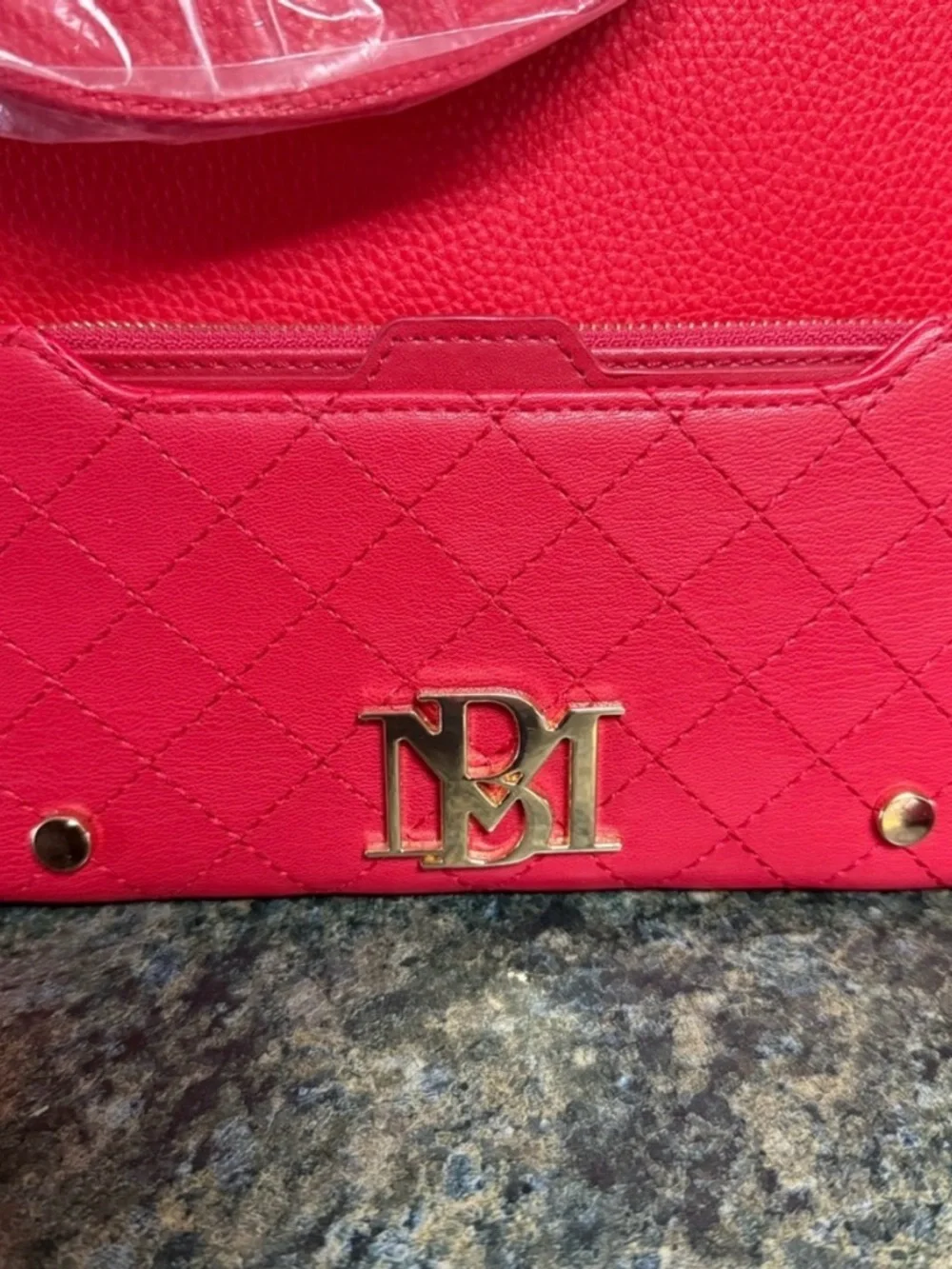 Badgley Mischka bag and wallet. Elegant Red Handbag bag NWT. Wallet NWOT - Picture 7 of 12